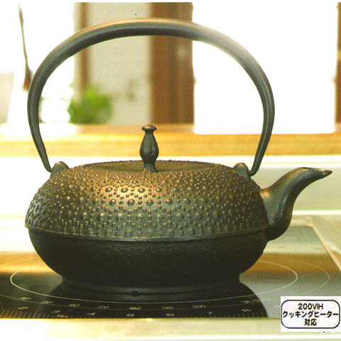 画像1: 南部鉄瓶　東雲亀甲　200V IH対応 (1)